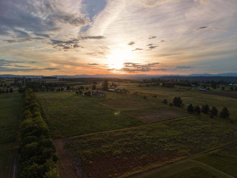 Landscape — Sunset Over Spokane Valley — aerial photo by HPAI